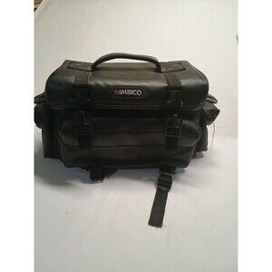 Vintage Ambico Padded Camera Case Gadget Bag with Red Interior